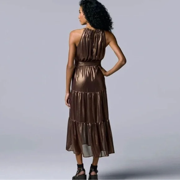 Women's Simply Vera Vera Wang Halter Tiered Dress - Picture 2 of 3